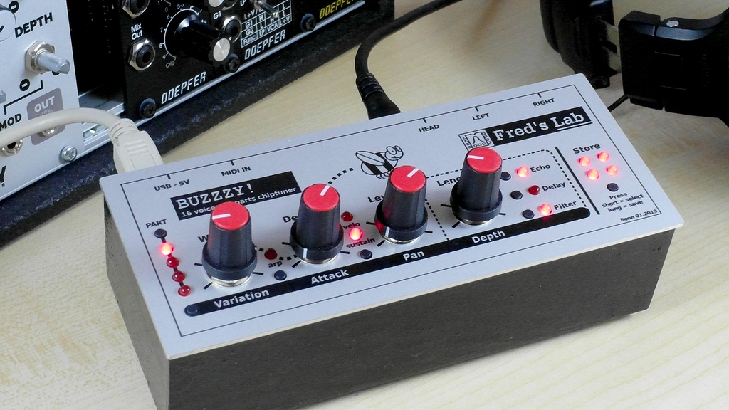 鍵盤楽器 BUZZZY! 16Voice 4Part midi POLYSYNTH Fred's Lab Buzzzy! 2019 digital polysynth (16 voice, 4 part