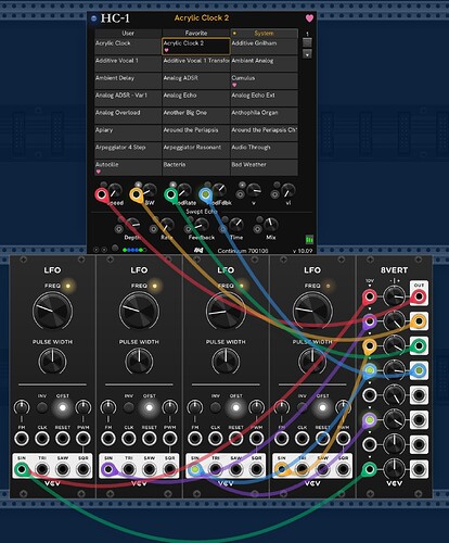 Snip of early HC-1 VCV Rack module